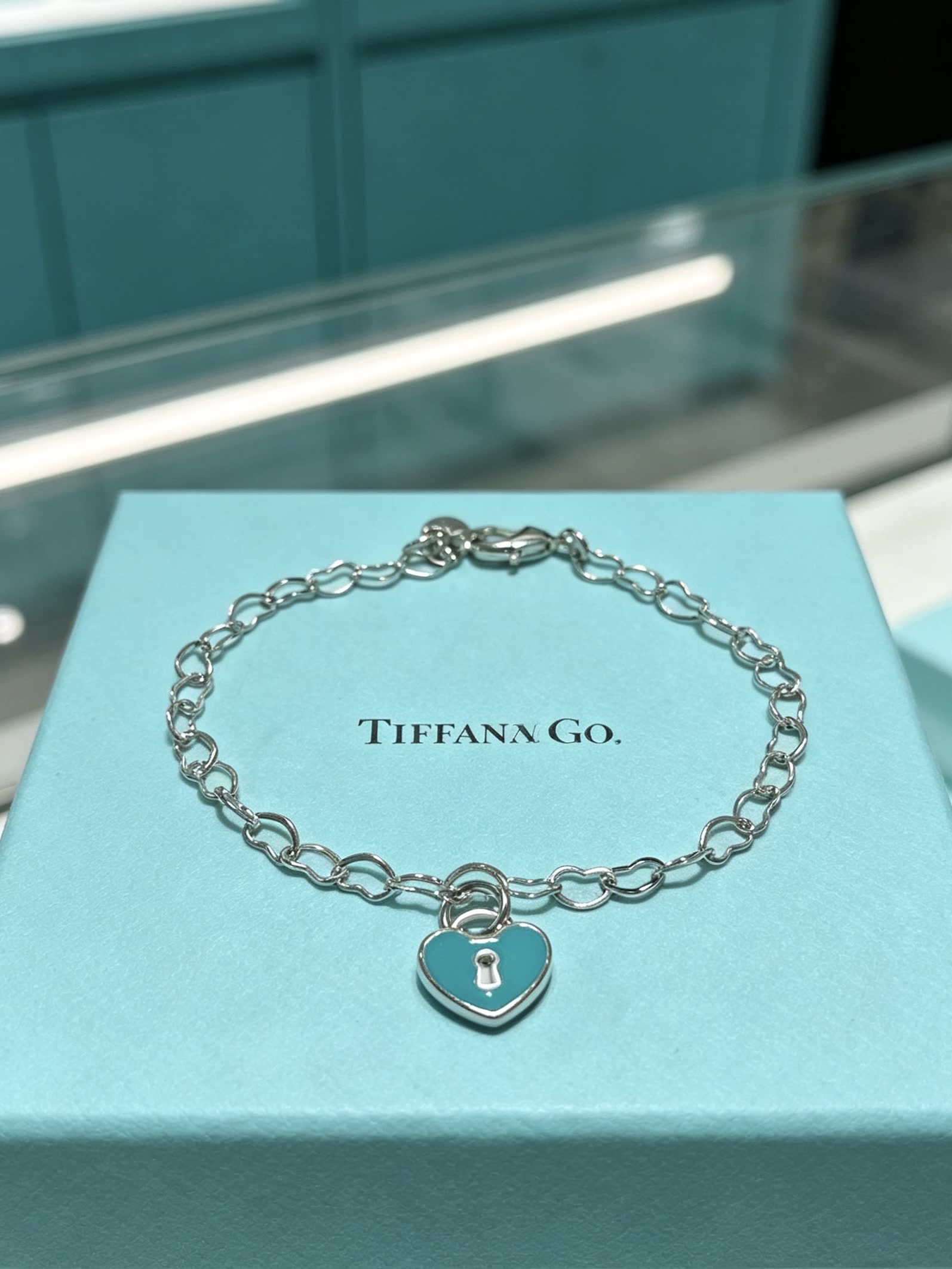 Tiffany & Co. Heart Lock Charm Bracelet